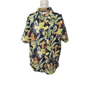 Onia Men’s 100% Cotton Lightweight Floral Hawaiian Short Slv. Shirt Size XL/TG T